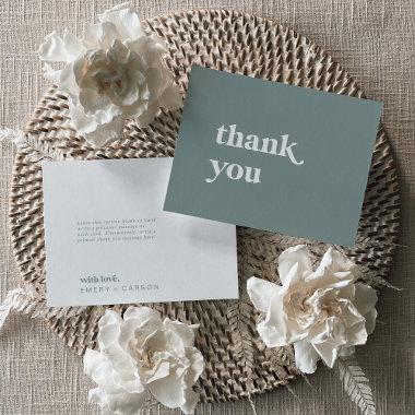 Modern Typography | Sage Green Thank You Invitations