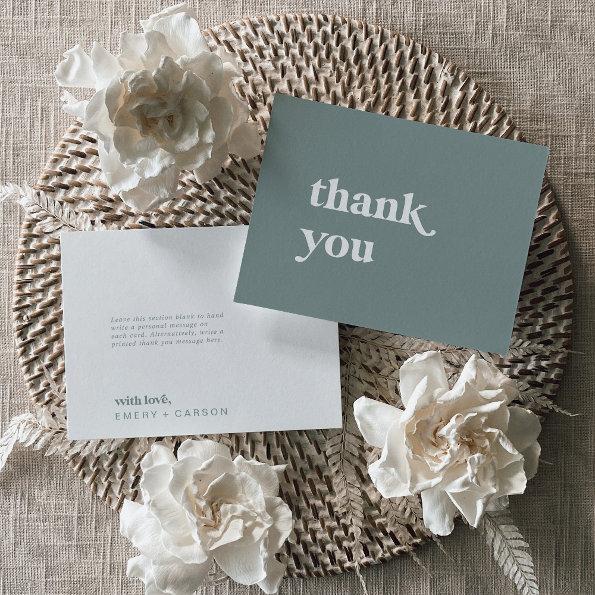 Modern Typography | Sage Green Thank You Invitations