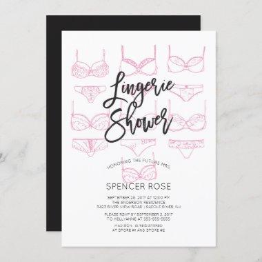 Modern Unique Lingerie Shower Invitations