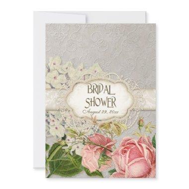Modern Vintage Lace Tea Stained Hydrangea n Roses