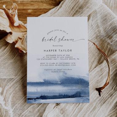 Modern Watercolor | Blue Bridal Shower Invitations