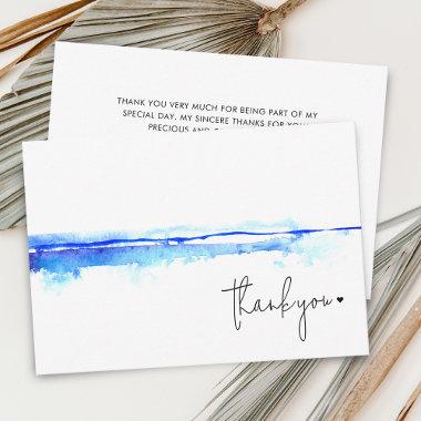 Modern Watercolor Blue Bridal Shower Thank You Invitations
