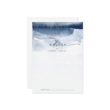 Modern Watercolor | Blue Wedding Advice Card