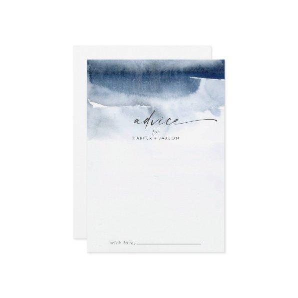 Modern Watercolor | Blue Wedding Advice Card