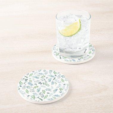 Modern Watercolor Botanical Greenery Eucalyptus Coaster