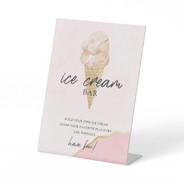 Modern Watercolor  Ice Cream Bar Sign