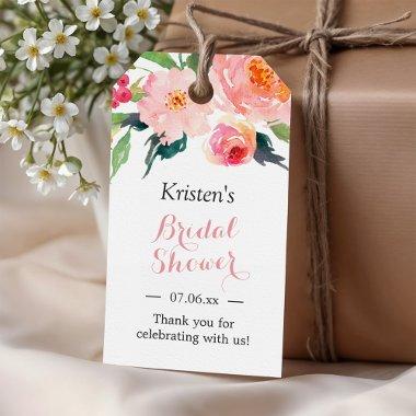 Modern Watercolor Floral Decor  Favor Gift Tags