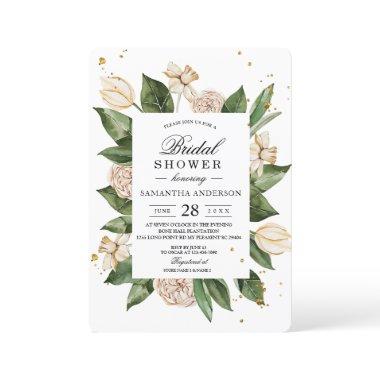Modern Watercolor Floral Green & Yellow Frame