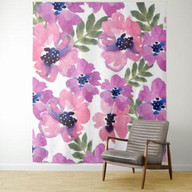 Modern Watercolor Floral Mural Photo Backdrop