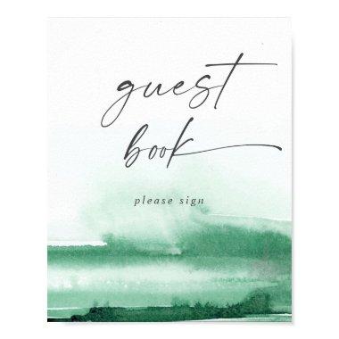 Modern Watercolor | Green Guest Book Sign