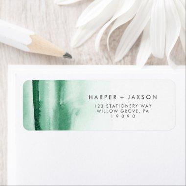 Modern Watercolor | Green Return Address Label