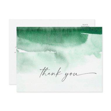 Modern Watercolor | Green Thank You PostInvitations