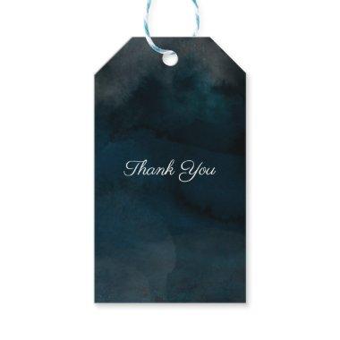 Modern Watercolor Moody Blue Chic Wedding Favor Gift Tags