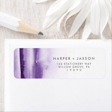 Modern Watercolor | Purple Return Address Label