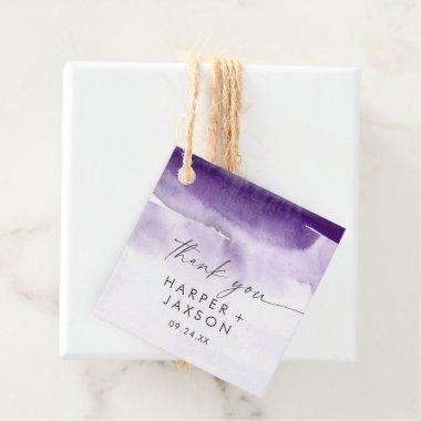 Modern Watercolor | Purple Thank You Favor Tags