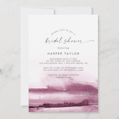Modern Watercolor | Red Bridal Shower Invitations