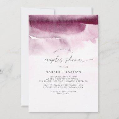 Modern Watercolor | Red Couples Shower Invitations