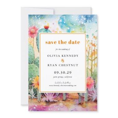 Modern Watercolor Southwest Desert Save the Date