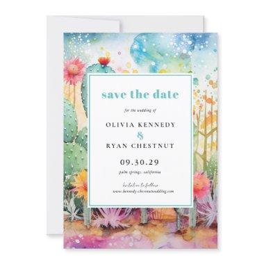 Modern Watercolor Southwest Desert Save the Date