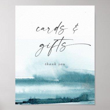 Modern Watercolor | Teal Invitations and Gifts Sign