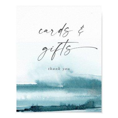 Modern Watercolor | Teal Invitations and Gifts Sign