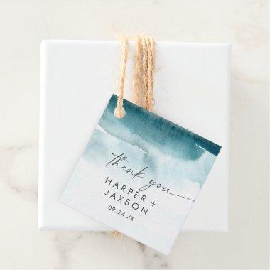 Modern Watercolor | Teal Thank You Favor Tags