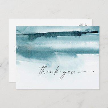 Modern Watercolor | Teal Thank You PostInvitations