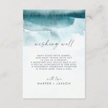 Modern Watercolor | Teal Wedding Wishing Well Invitations