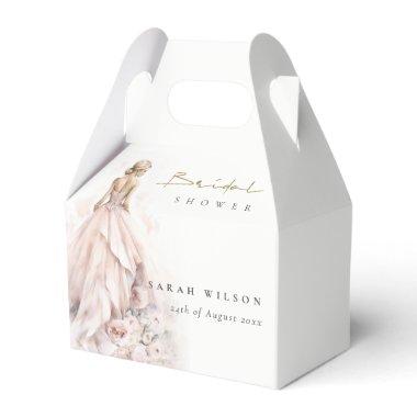 Modern Watercolor Wedding Gown Bridal Shower Favor Boxes