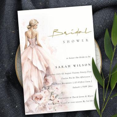 Modern Watercolor Wedding Gown