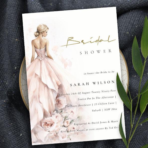 Modern Watercolor Wedding Gown