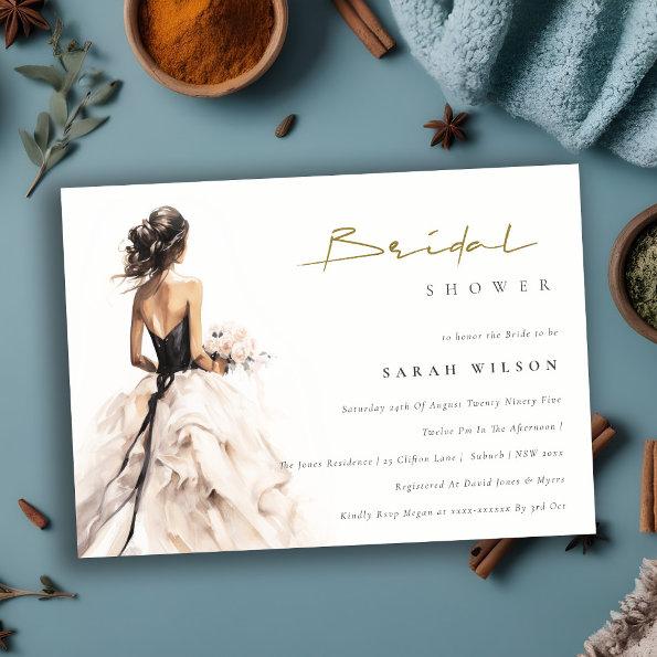 Modern Watercolor Wedding Gown