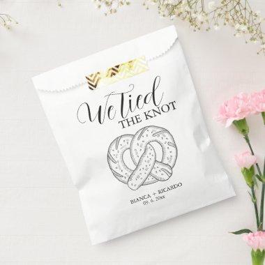 Modern We tied the knot pretzel favor bag wedding