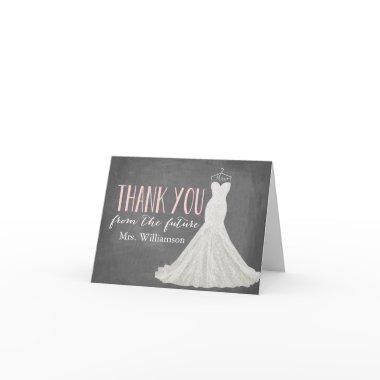 Modern Wedding Dress | Bridal Shower Thank You