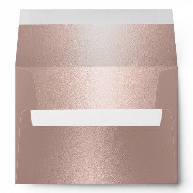 Modern Wedding Faux Rose Gold Foil Envelope