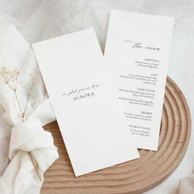 Modern wedding menu  with guest name