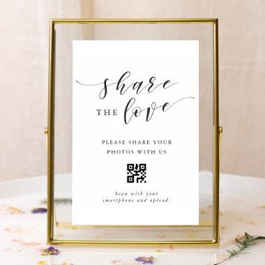 Modern Wedding Share the Love QR code Sign