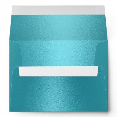 Modern Wedding Turquoise Elegant Teal Envelope