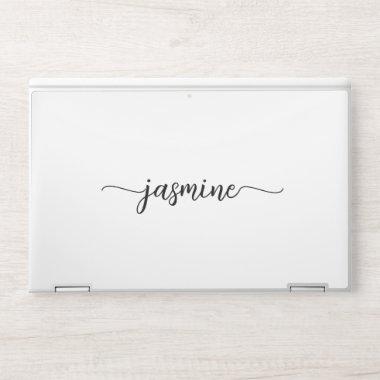 Modern White Monogram Name Signature HP Laptop Skin