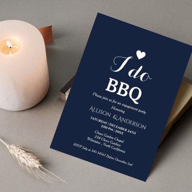 Modern white script i do bbq engagement party Invitations