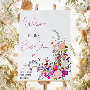 Modern wild flowers script  welcome foam board