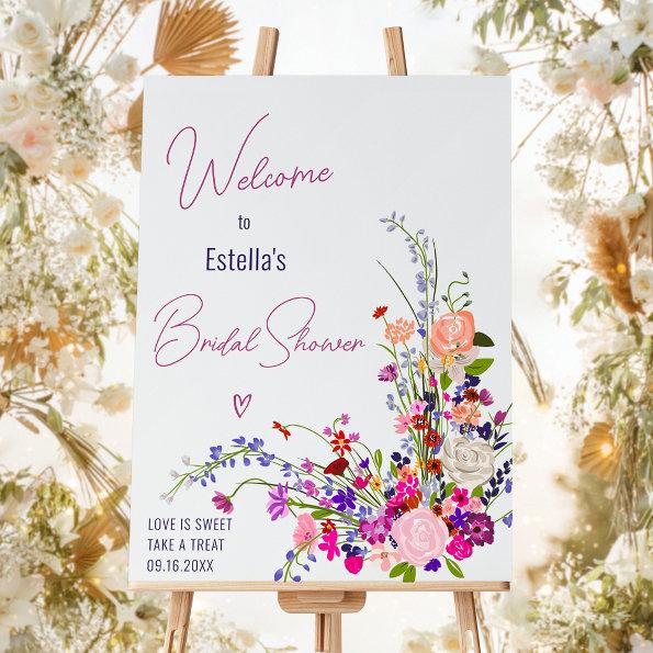 Modern wild flowers script  welcome foam board