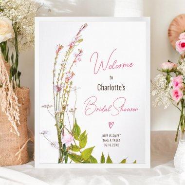 Modern wild flowers script  welcome poster