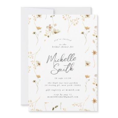 Modern Wildflower Arch Boho Bridal Shower Invitations