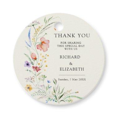 Modern Wildflower Minimal Elegant Wedding Favor Tags