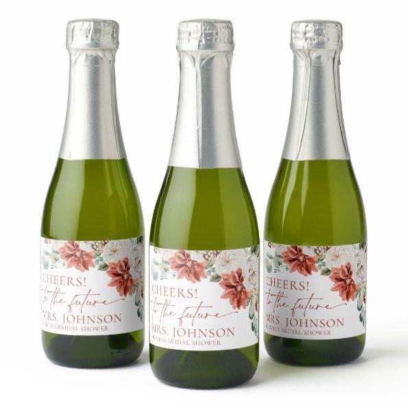Modern Winter Cheers To The Future  Sparkling Wine Label