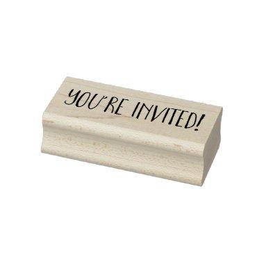 Modern You're Invited! Rubber Stamp