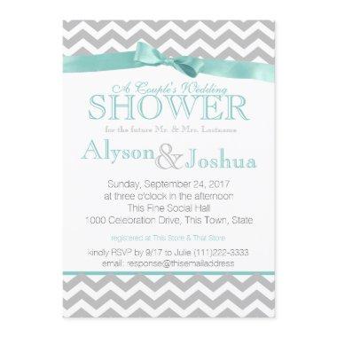 Modern Zigzag Aqua Wedding Shower