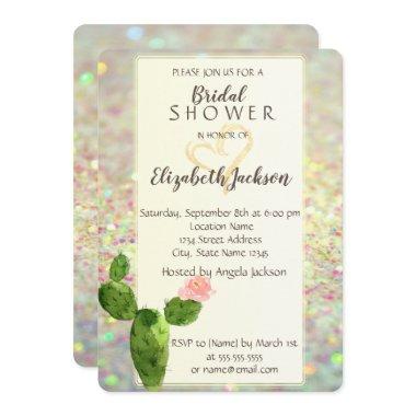ModernGlitter Bokeh Cactus