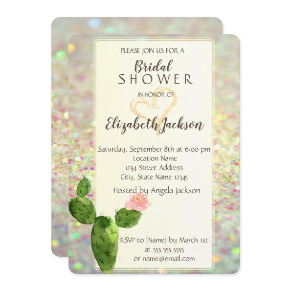 ModernGlitter Bokeh Cactus